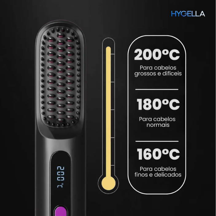 Escova Alisadora Profissional PureGlam - ( MEGA PROMOÇÃO ) + brindes Hycella | Confiança e Qualidade é a nossa marca