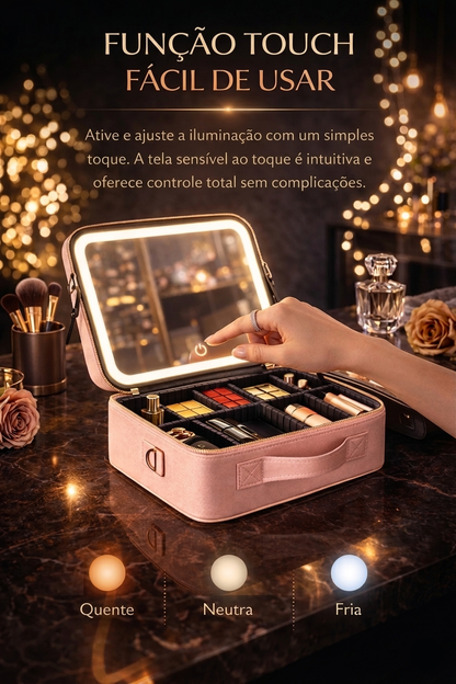 LumiCase Pro™ – Necessaire com Espelho LED Touch