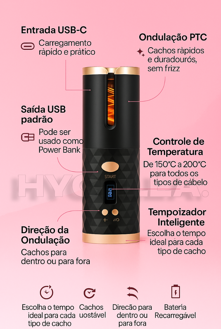 Modelador de Cachos LuxeWave | SUPER OFERTA Hycella | Confiança e Qualidade é a nossa marca