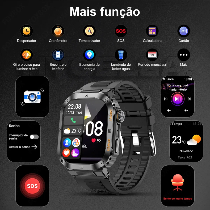 Smartwatch ChronoX Pro GPS Esportivo |  Em Liquidação