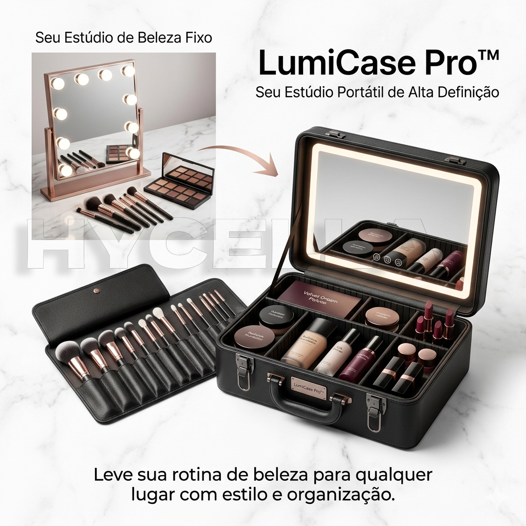 LumiCase Pro™ – Necessaire com Espelho LED Touch