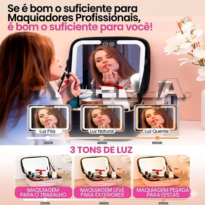 LumiCase Pro™ – Necessaire com Espelho LED Touch